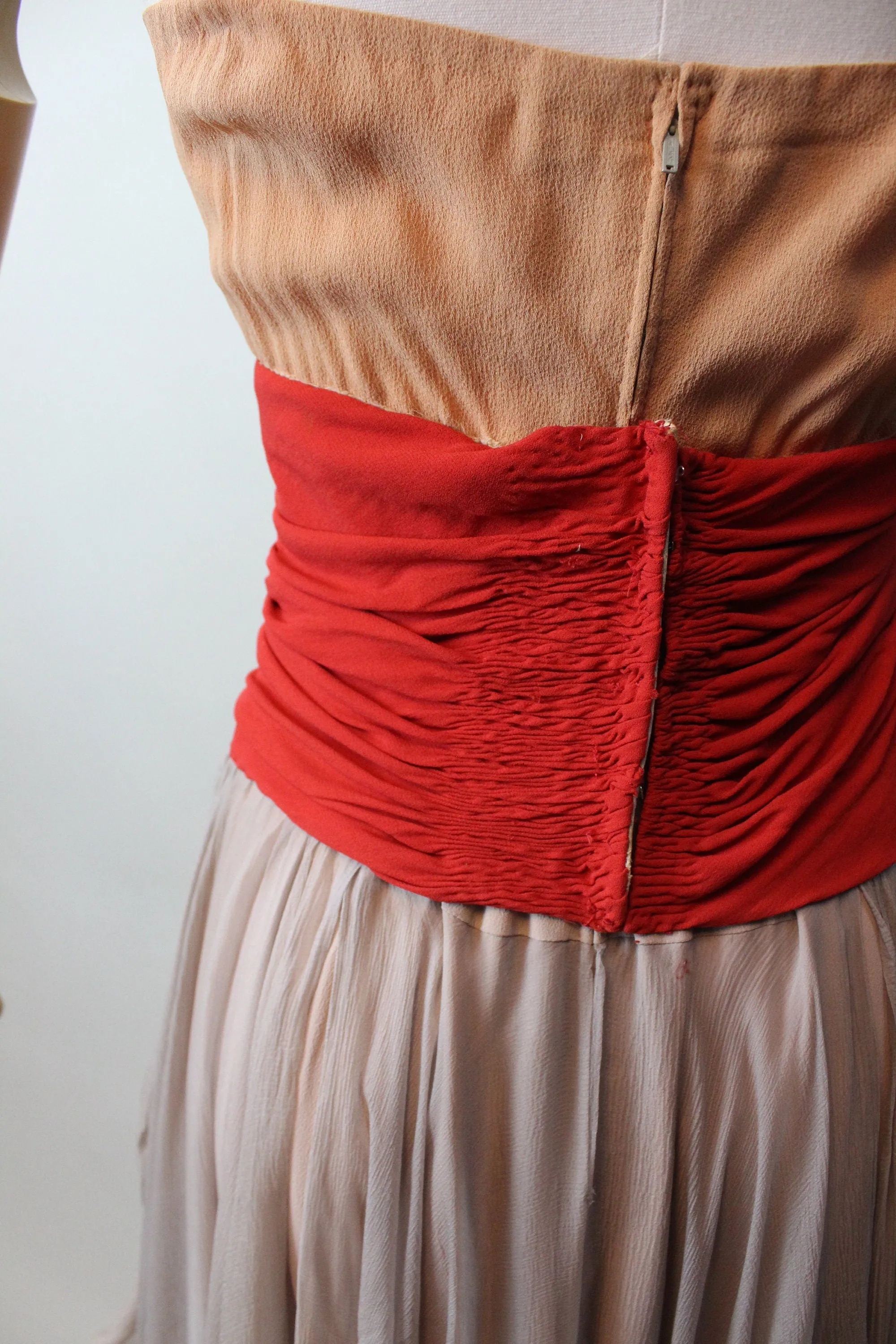 1940s HOWARD GREER chiffon draped gown dress xs | new fall
