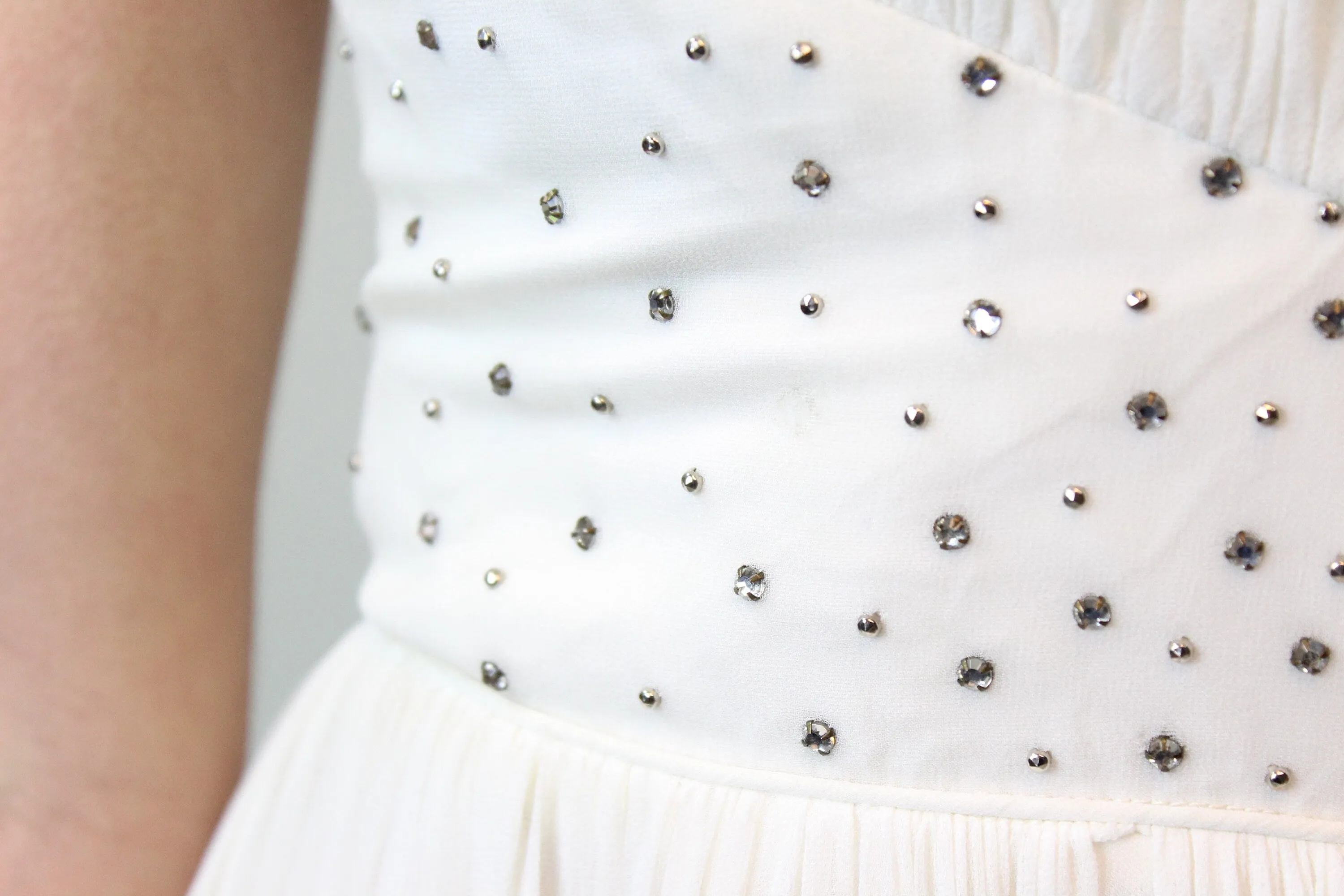1950s 1960s RHINESTONE chiffon dress xxs | new spring summer