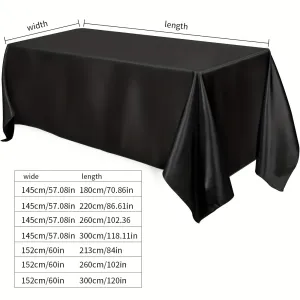 1pc, Satin Tablecloth, Color Ding Table Cover, Rectangular Bright Silk Table Cloth, Smooth Fabric Table Decor, Suitable For Wedding Banquet Party Events