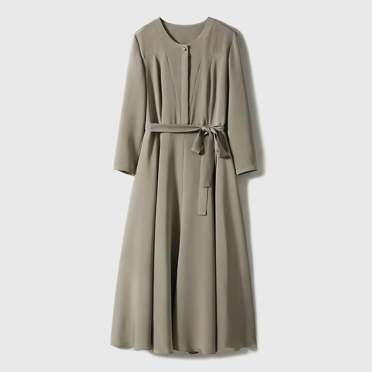 2025 Elastic satin heavy crepe mulberry silk long skirt, high-end light luxury silk dress, women's clothing summer high-end long sleeves