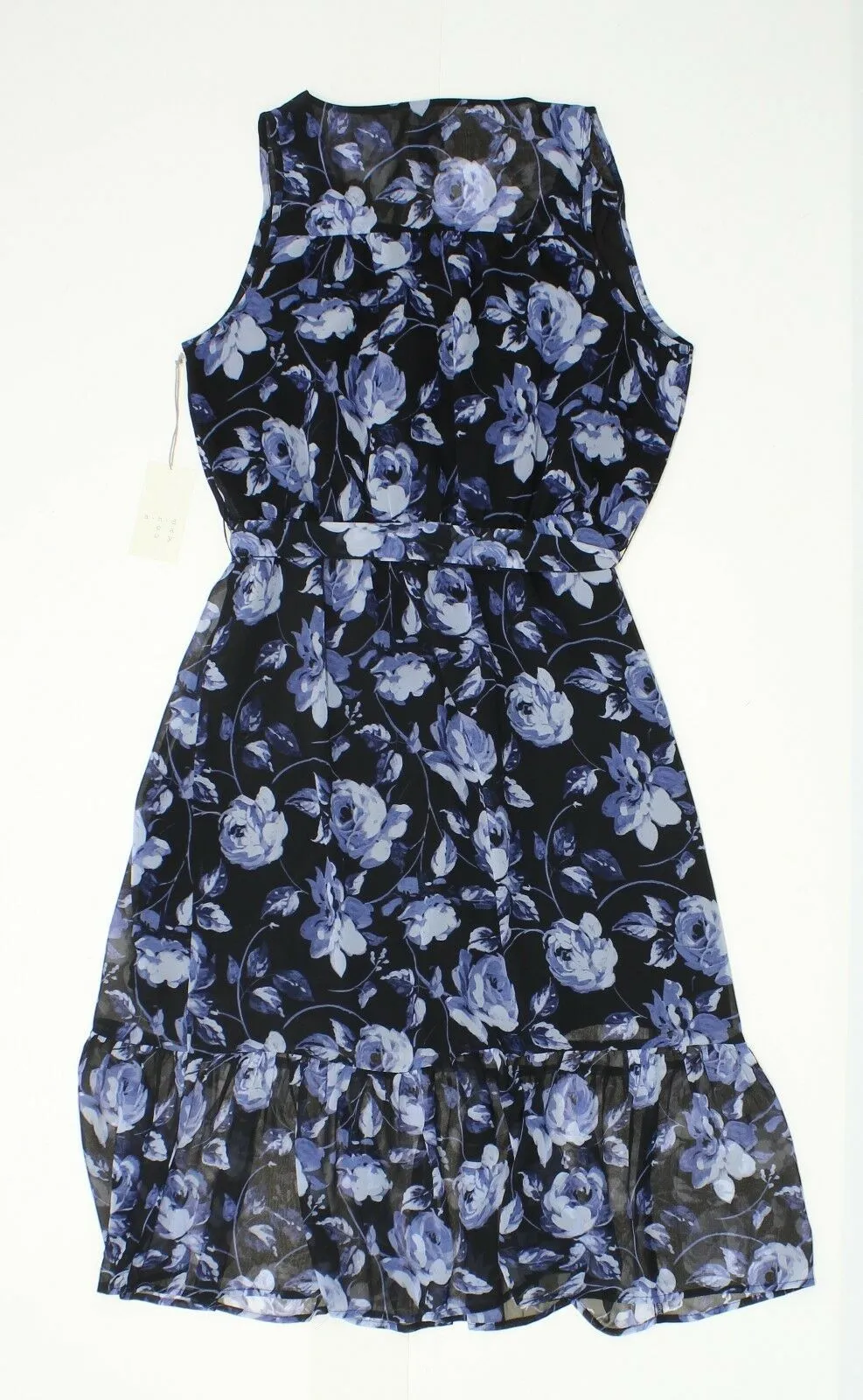 A New Day Women's Floral Chiffon Midi Dress Navy Medium