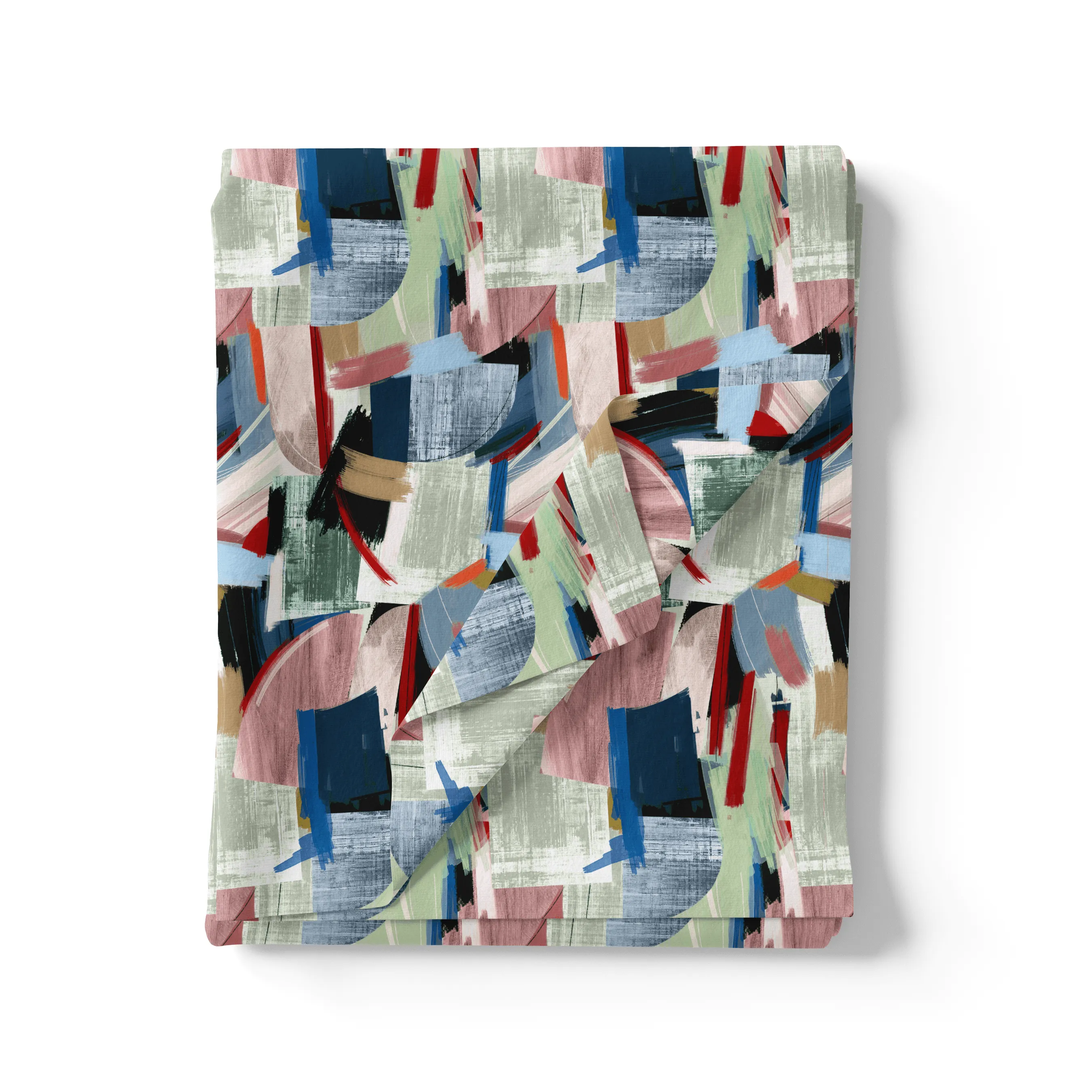 Abstract Multicolour Art Shape Digital Printed Fabric