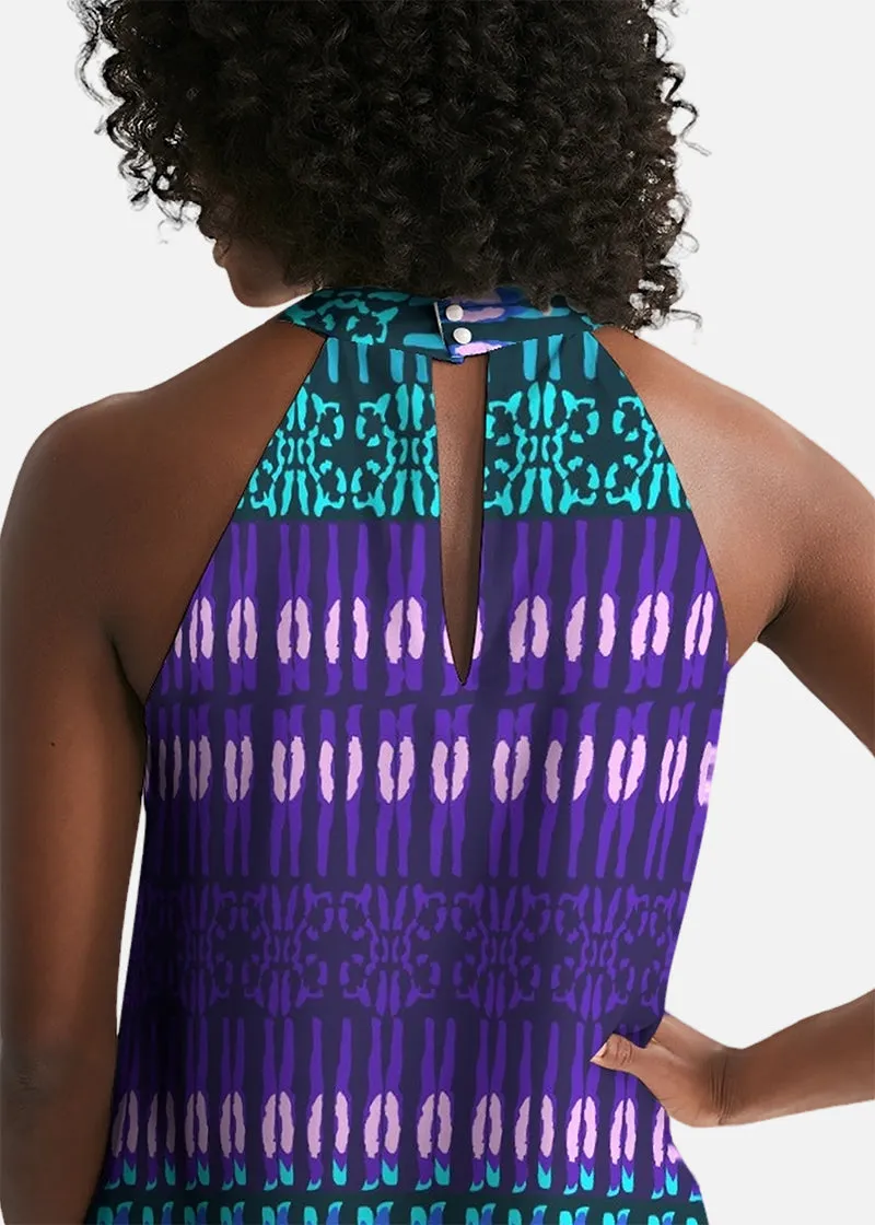 Adinke African Print Halter Dress