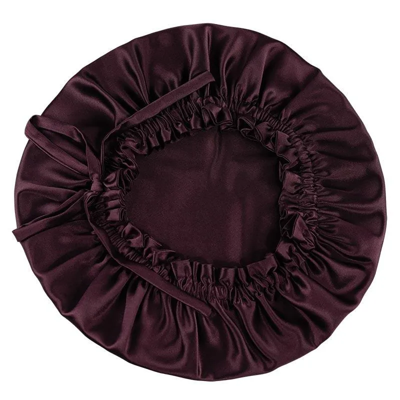 Adjustable Silk Bonnet - Double side - Dark Red