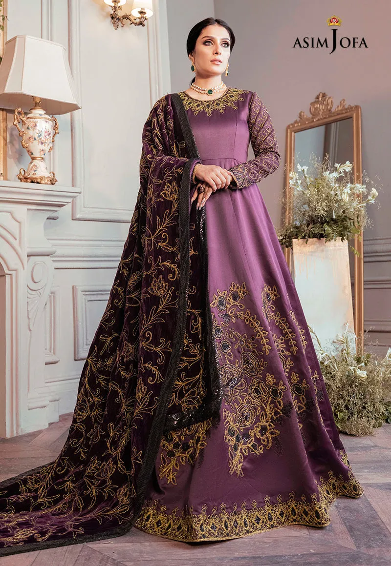 AJAM-06 | The Ayeza Edit by Asim Jofa Makhmal Royal Velvet Winter Collection 2022 | Unstitched Embroidered Velvet Suits