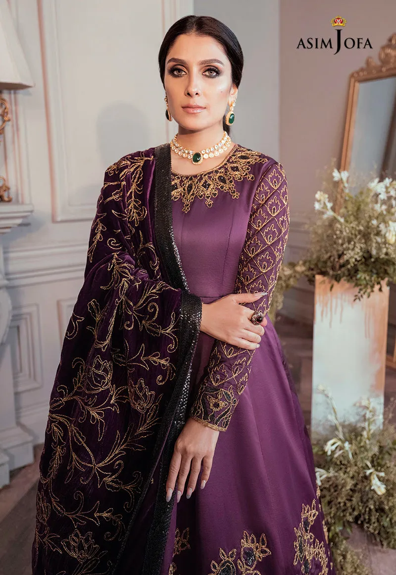 AJAM-06 | The Ayeza Edit by Asim Jofa Makhmal Royal Velvet Winter Collection 2022 | Unstitched Embroidered Velvet Suits
