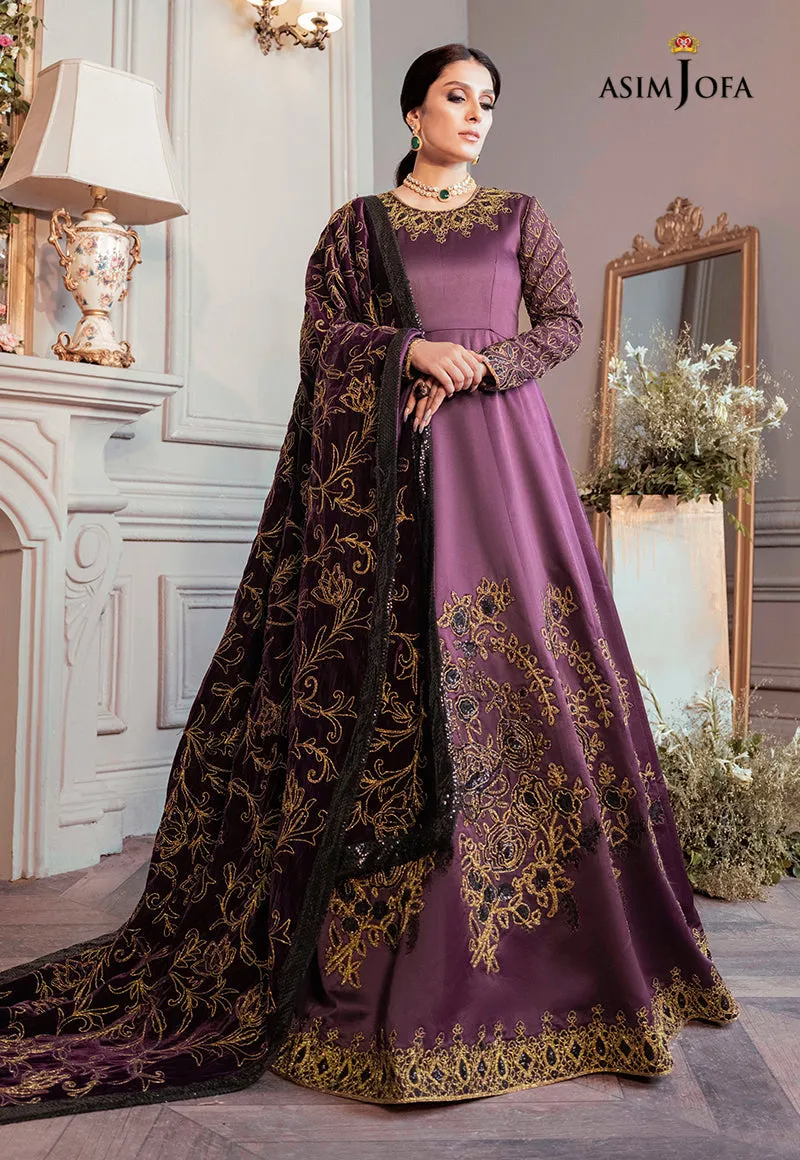AJAM-06 | The Ayeza Edit by Asim Jofa Makhmal Royal Velvet Winter Collection 2022 | Unstitched Embroidered Velvet Suits