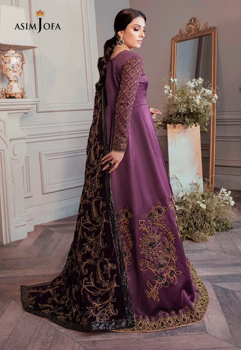 AJAM-06 | The Ayeza Edit by Asim Jofa Makhmal Royal Velvet Winter Collection 2022 | Unstitched Embroidered Velvet Suits