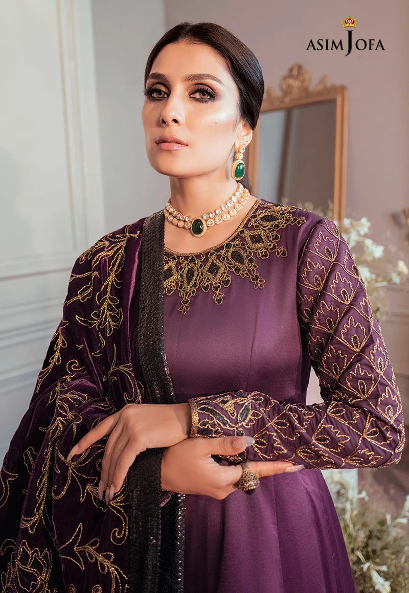 AJAM-06 | The Ayeza Edit by Asim Jofa Makhmal Royal Velvet Winter Collection 2022 | Unstitched Embroidered Velvet Suits