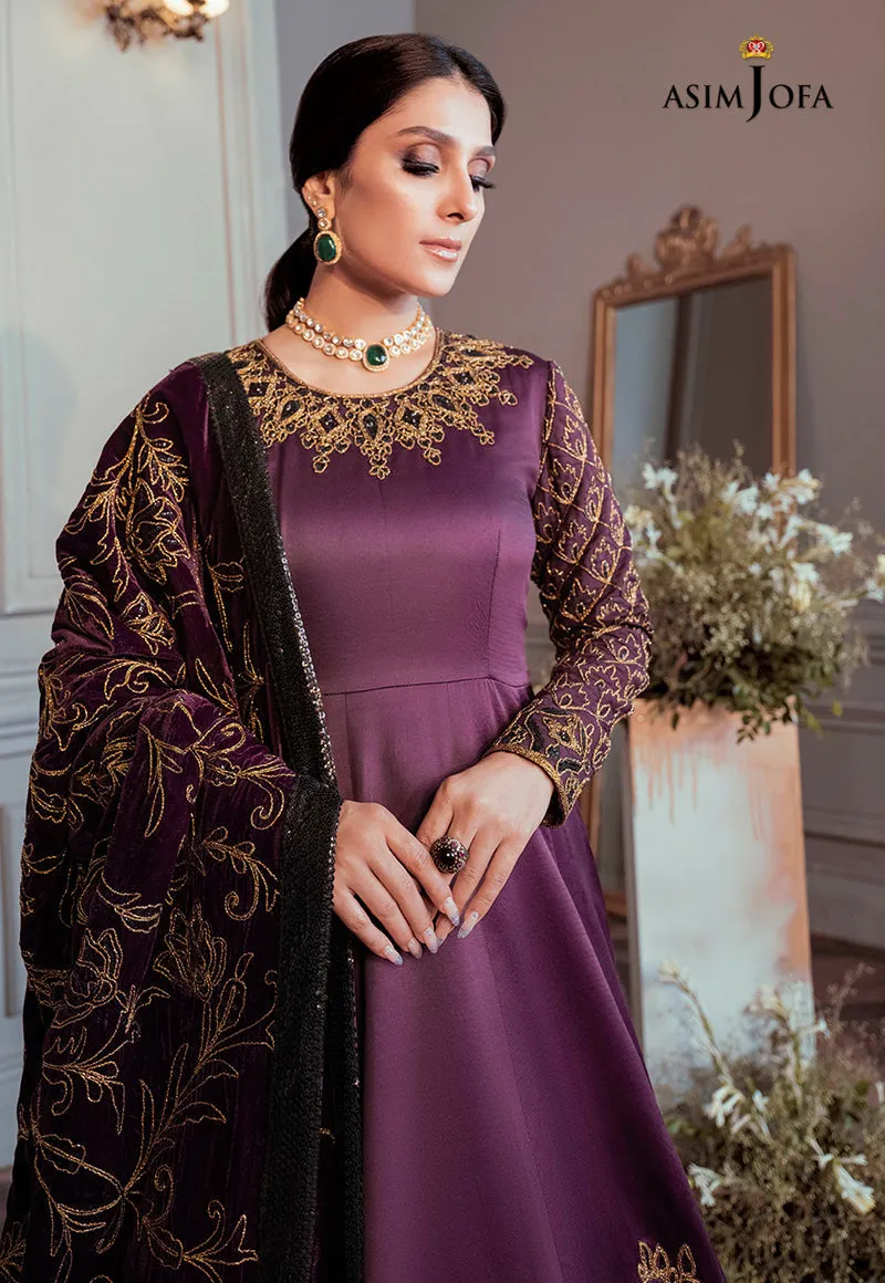 AJAM-06 | The Ayeza Edit by Asim Jofa Makhmal Royal Velvet Winter Collection 2022 | Unstitched Embroidered Velvet Suits