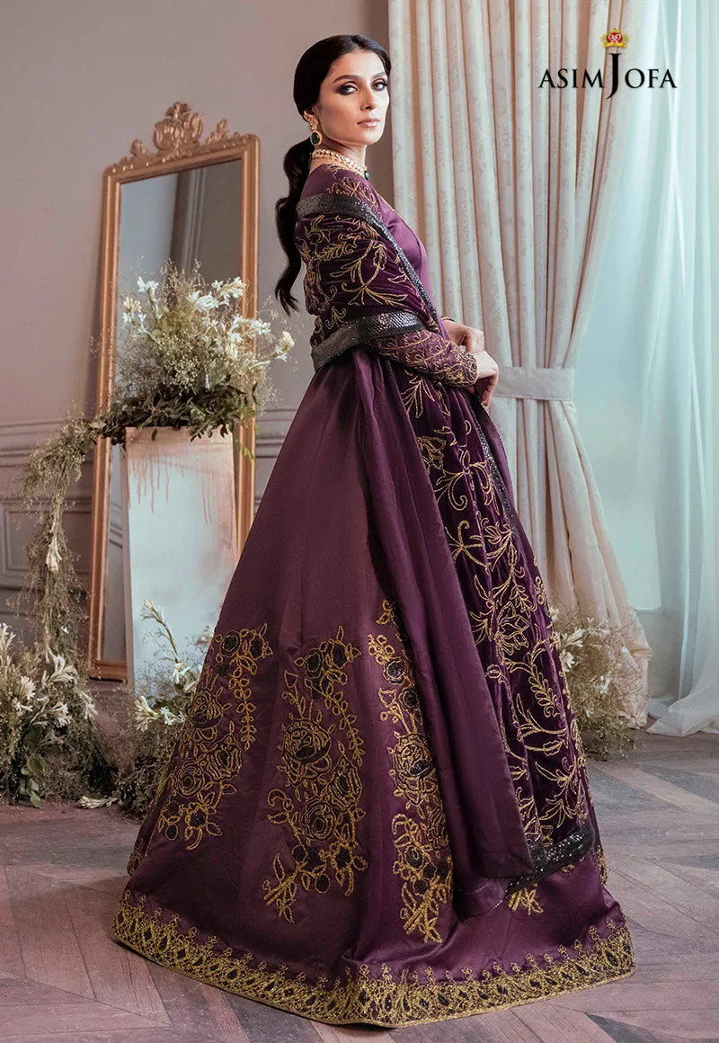 AJAM-06 | The Ayeza Edit by Asim Jofa Makhmal Royal Velvet Winter Collection 2022 | Unstitched Embroidered Velvet Suits