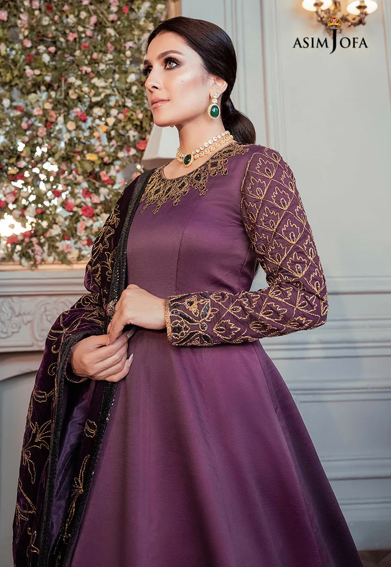 AJAM-06 | The Ayeza Edit by Asim Jofa Makhmal Royal Velvet Winter Collection 2022 | Unstitched Embroidered Velvet Suits