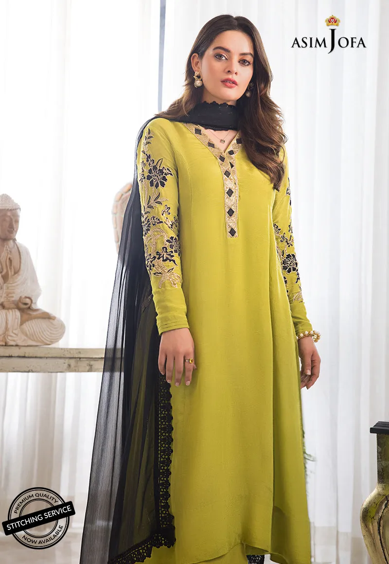 AJIM-18 Asim Jofa The Iqra & Minal Edit Winter Collection 2022 | Unstitched Embroidered Cotton Suits