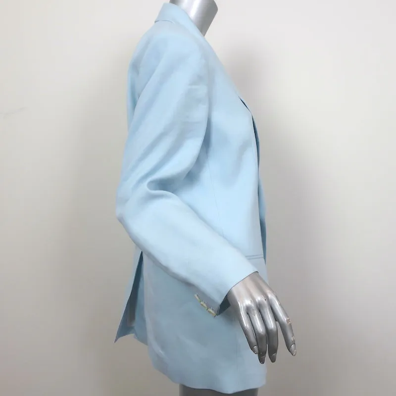 A.L.C. Arden Jacket Baby Blue Stretch Linen Size 6 One-Button Blazer