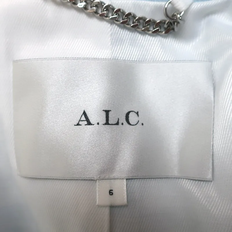 A.L.C. Arden Jacket Baby Blue Stretch Linen Size 6 One-Button Blazer