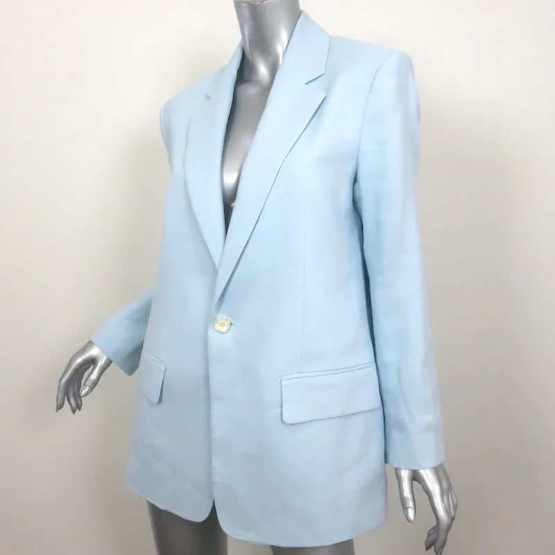 A.L.C. Arden Jacket Baby Blue Stretch Linen Size 6 One-Button Blazer