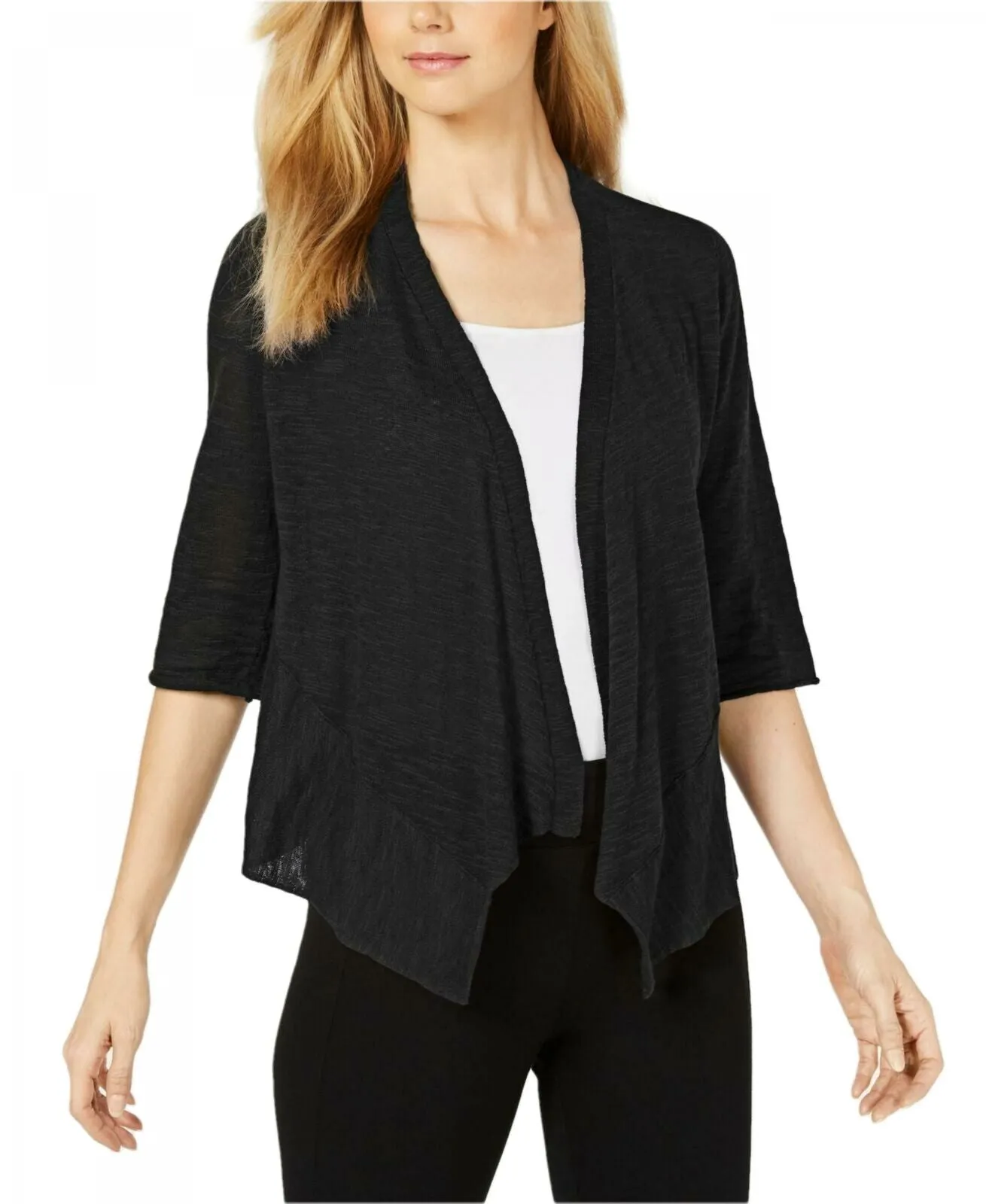 Alfani Women's Petite Linen Open Front Cardigan. 74640P