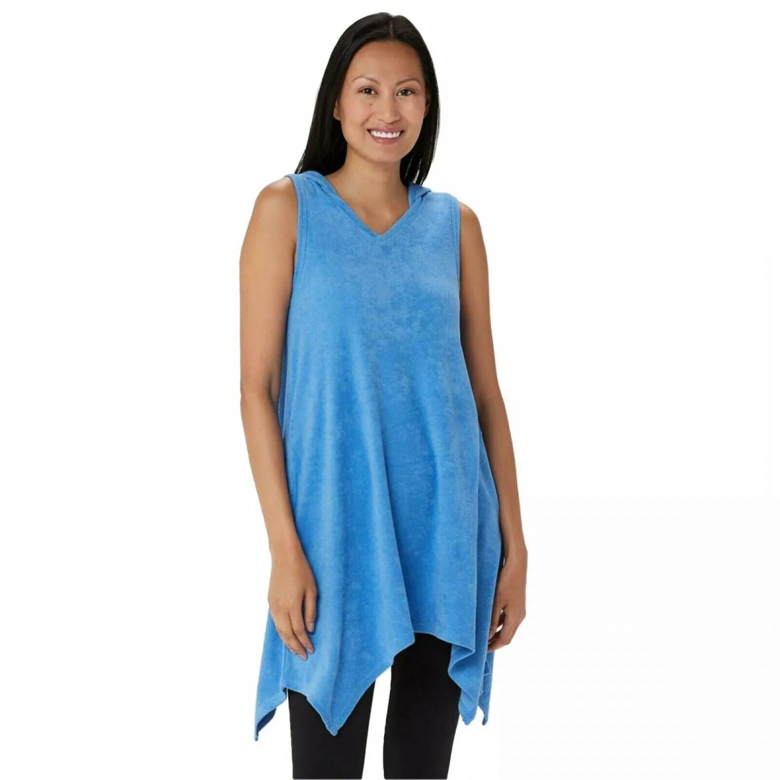 Anybody Women's Baby Terry Hooded Sharkbite Tunic A354753 Marina Blue XS