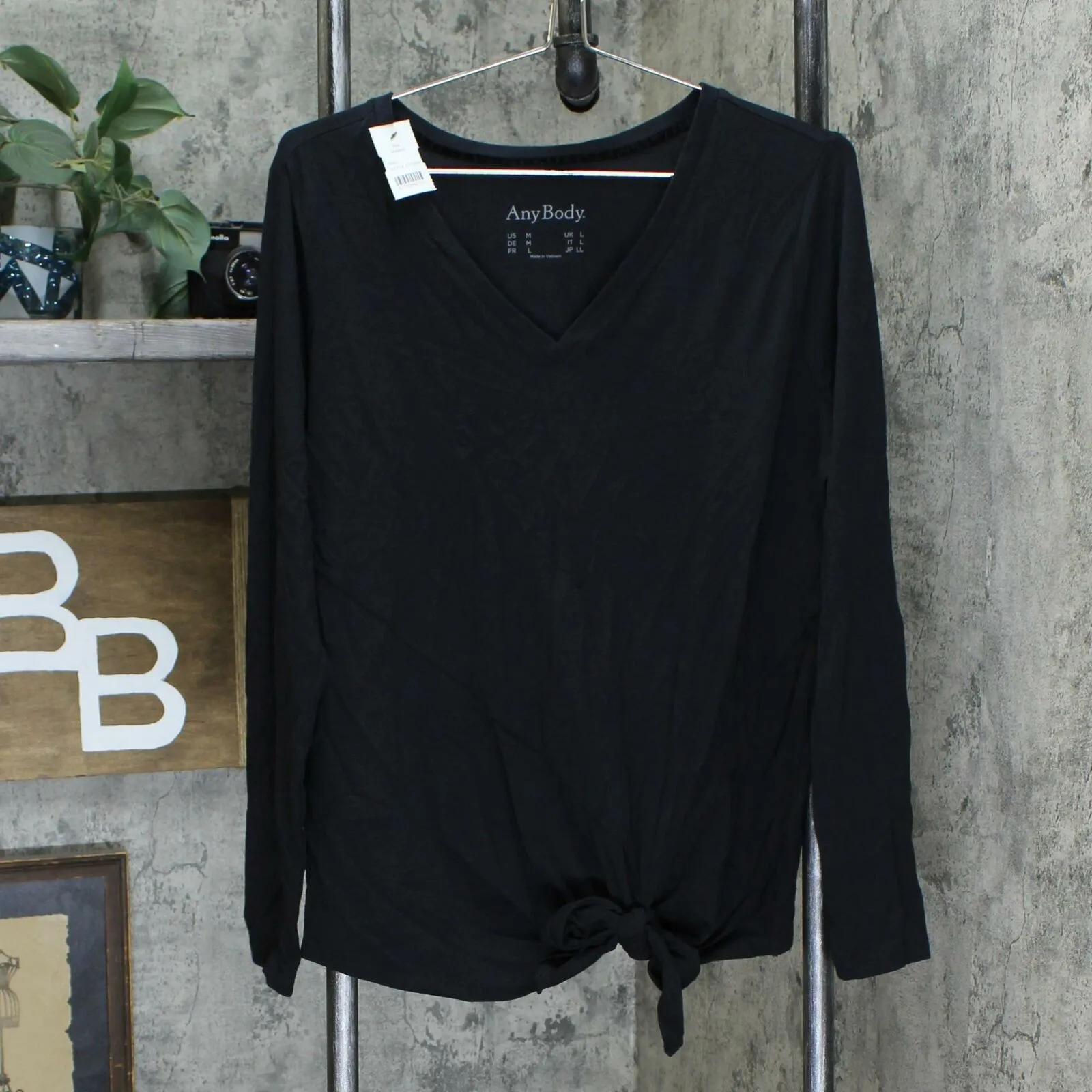 AnyBody Women's Long Sleeve Side Tie Top