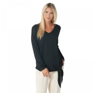 AnyBody Women's Long Sleeve Side Tie Top