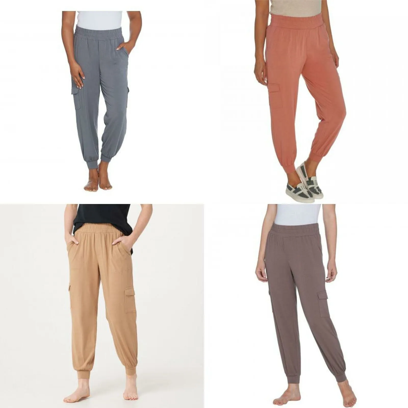 AnyBody Women's Petite Cozy Knit Cargo Jogger Pants