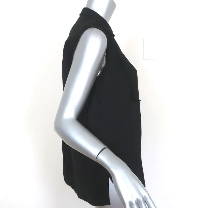 ATM Anthony Thomas Melillo Sleeveless Tuxedo Shirt Black Size Extra Small NEW
