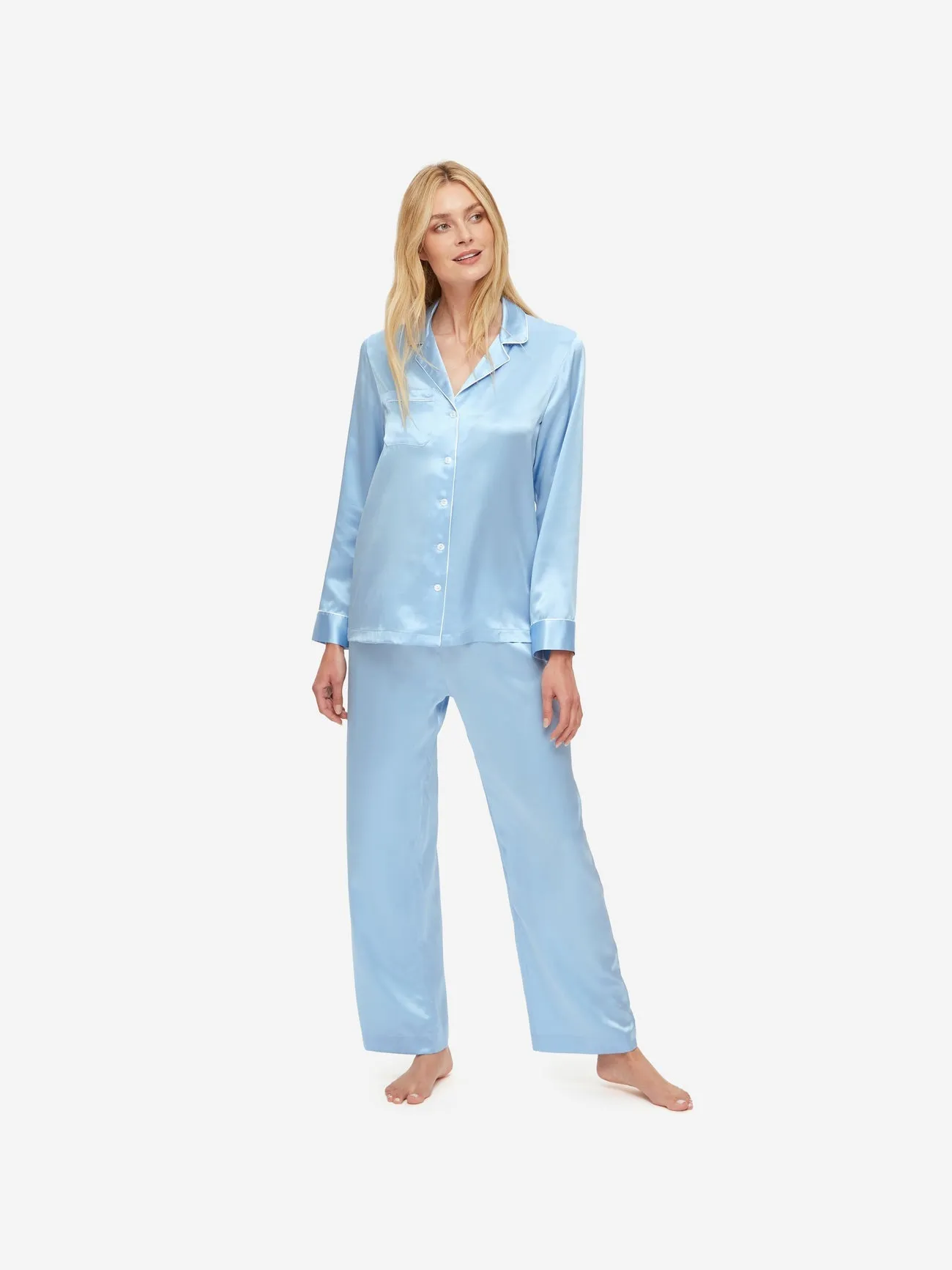 Bailey 2 Silk Satin Sky WOMEN'S PYJAMAS