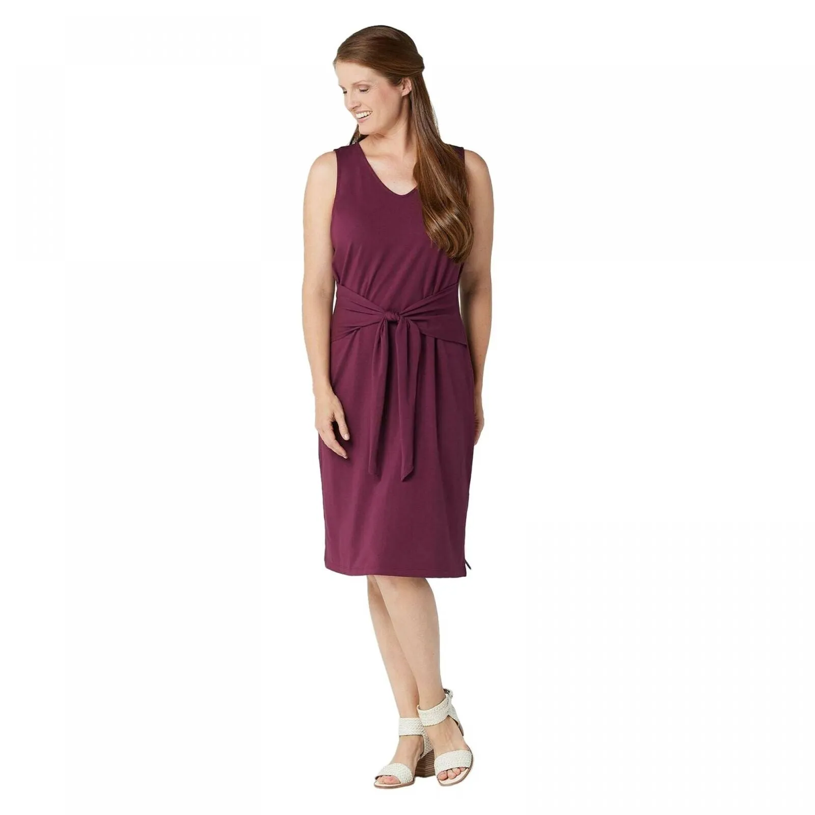 Belle by Kim Gravel Women's TripleLuxe Knit Tie Front Midi Dress