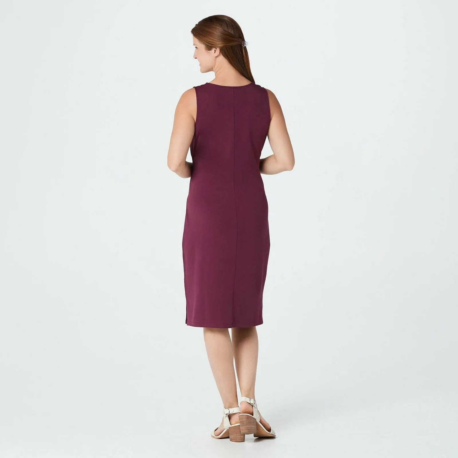 Belle by Kim Gravel Women's TripleLuxe Knit Tie Front Midi Dress