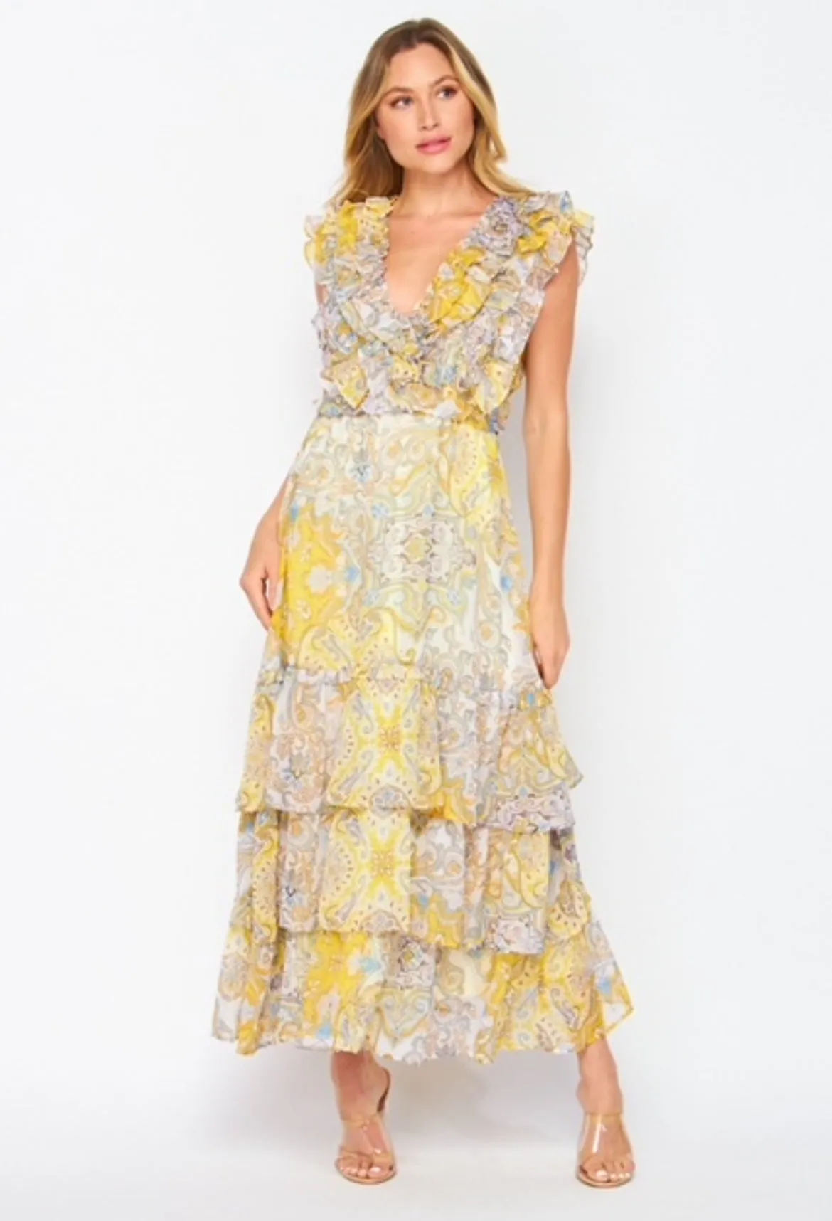 BigHit Paisley Floral Ruffle Dress