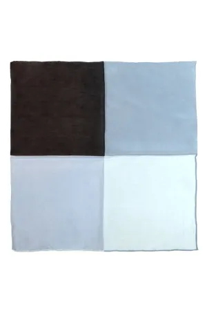 Black Silk & Cotton Blend Quad Pocket Square