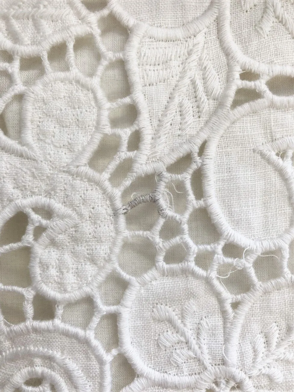 Calypso St. Barth Dress Kagami White Linen Embroidered Lace Size Extra Small