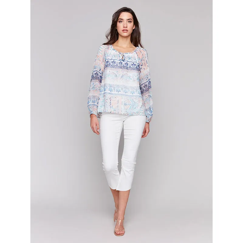 Charlie B Printed Chiffon Top