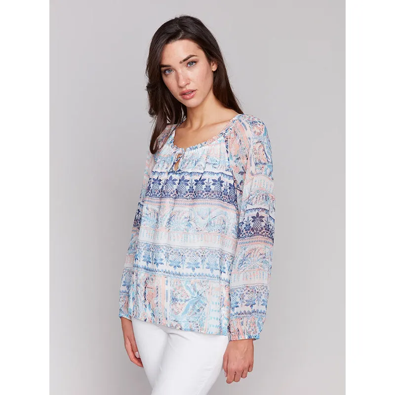Charlie B Printed Chiffon Top