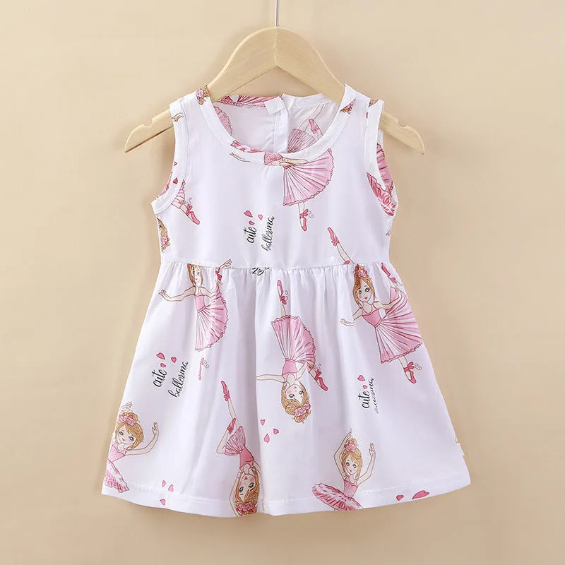 Children's Clothing Summer Children Shirt Girls' Cotton Silk Skirt Baby Girl Dress Princess Dress Wholesale Vest Skirt Baby Clothes