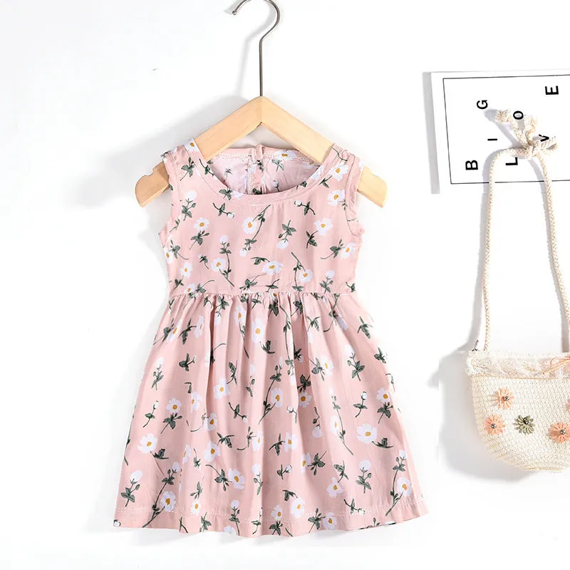 Children's Clothing Summer Children Shirt Girls' Cotton Silk Skirt Baby Girl Dress Princess Dress Wholesale Vest Skirt Baby Clothes