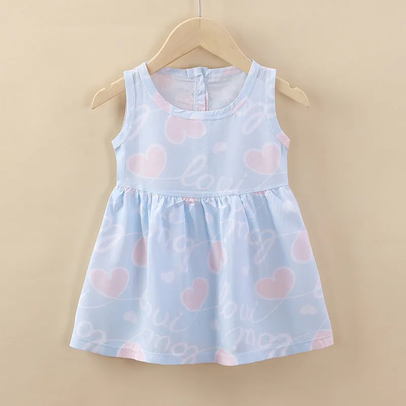 Children's Clothing Summer Children Shirt Girls' Cotton Silk Skirt Baby Girl Dress Princess Dress Wholesale Vest Skirt Baby Clothes