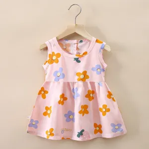 Children's Clothing Summer Children Shirt Girls' Cotton Silk Skirt Baby Girl Dress Princess Dress Wholesale Vest Skirt Baby Clothes