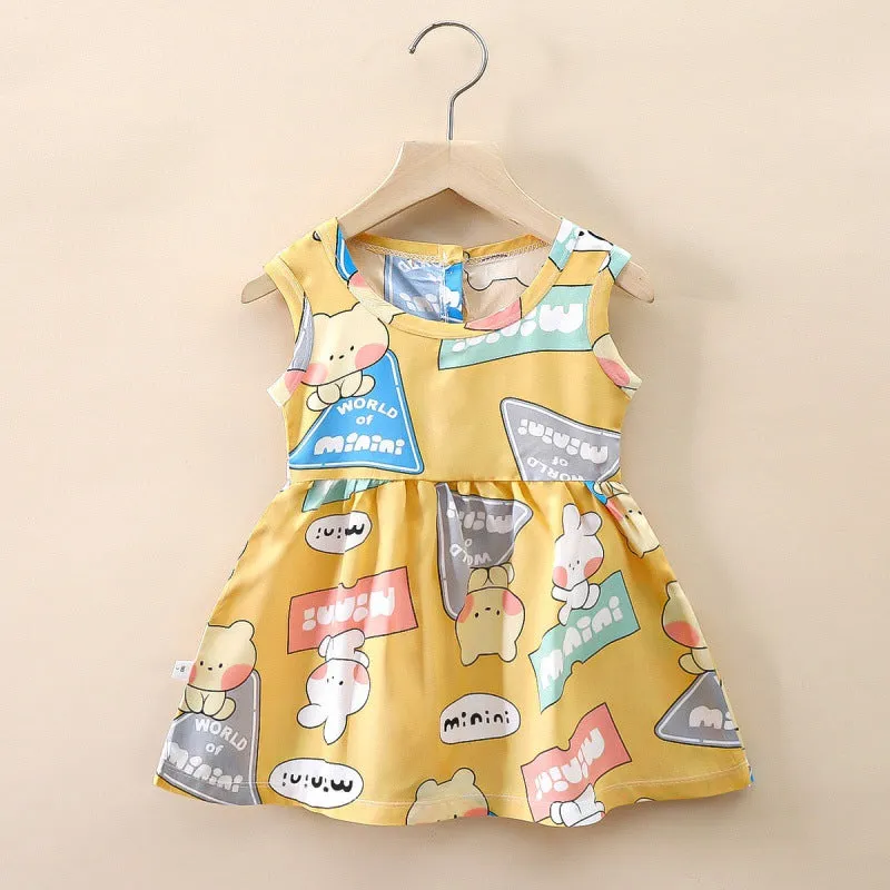 Children's Clothing Summer Children Shirt Girls' Cotton Silk Skirt Baby Girl Dress Princess Dress Wholesale Vest Skirt Baby Clothes