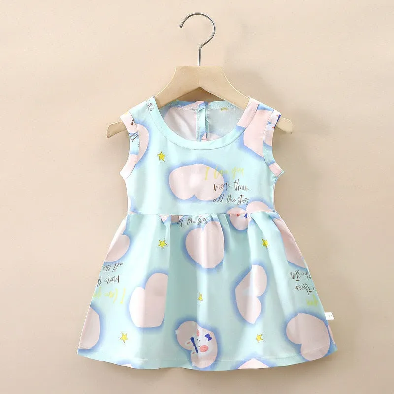 Children's Clothing Summer Children Shirt Girls' Cotton Silk Skirt Baby Girl Dress Princess Dress Wholesale Vest Skirt Baby Clothes