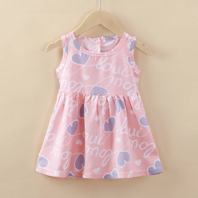 Children's Clothing Summer Children Shirt Girls' Cotton Silk Skirt Baby Girl Dress Princess Dress Wholesale Vest Skirt Baby Clothes