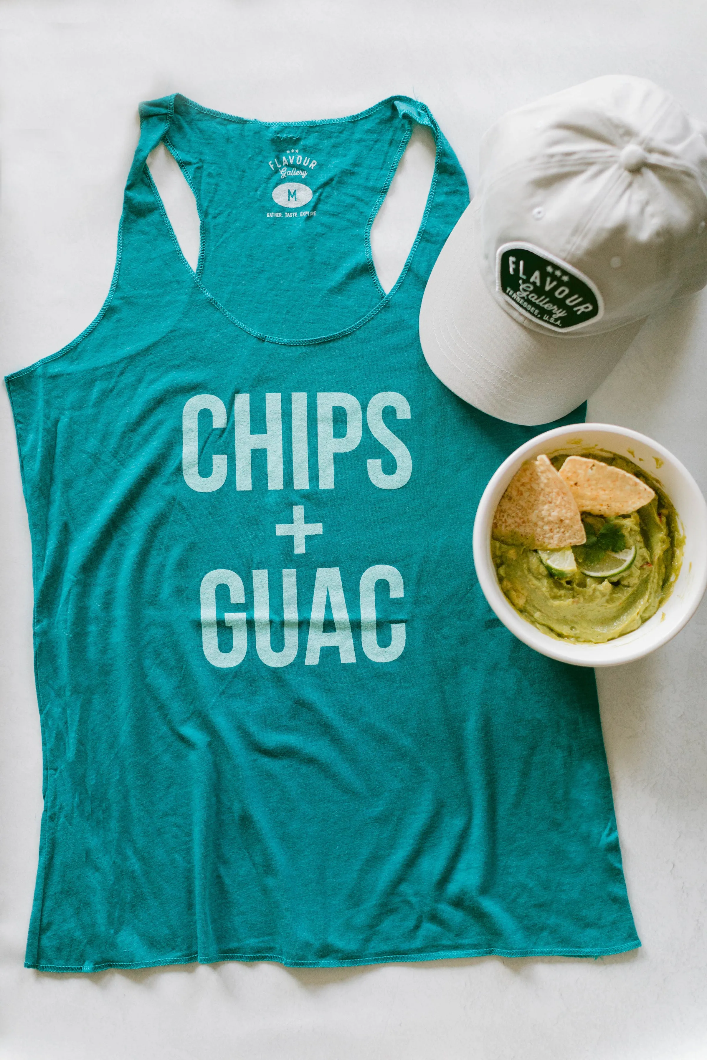 Chips   Guac - Women's Racer Tank - Teal