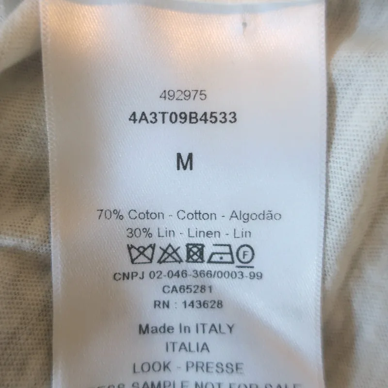 Christian Dior New York T-Shirt Black & White Cotton-Linen Size Medium