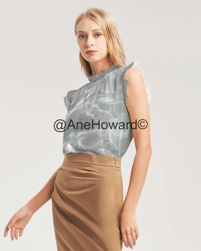 Dark Smoke Women's Ruffle Sleeve Top