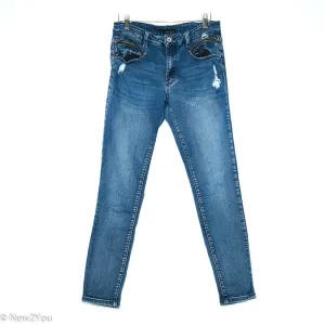 Dark Wash Distressed Jeans (Kancan)