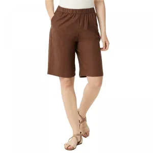 Denim & Co. Women's Linen Blend Pull-On Bermuda Shorts