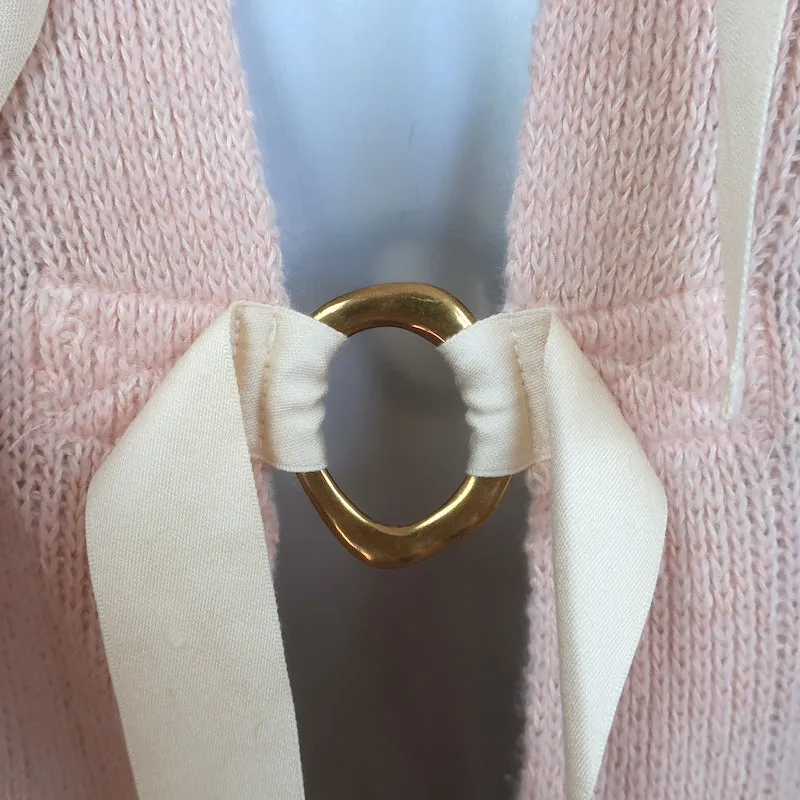 Derek Lam 10 Crosby Open-Back Sweater Pink Cashmere-Blend Size Extra Small