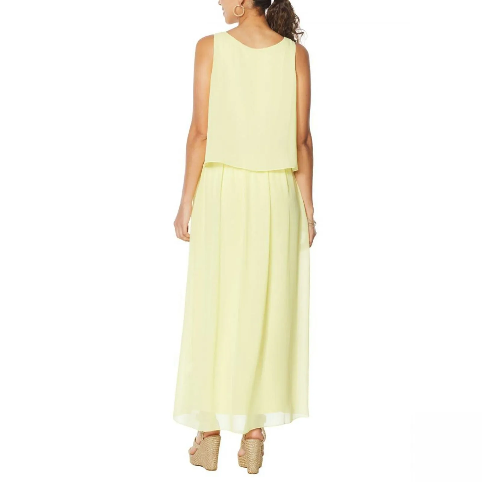 DG2 by Diane Gilman Women's Plus Size Easy Tank Maxi Dress Yellow 2X