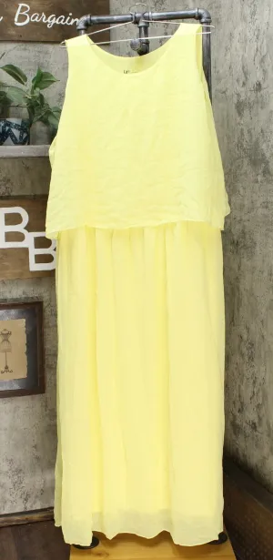 DG2 by Diane Gilman Women's Plus Size Easy Tank Maxi Dress Yellow 2X