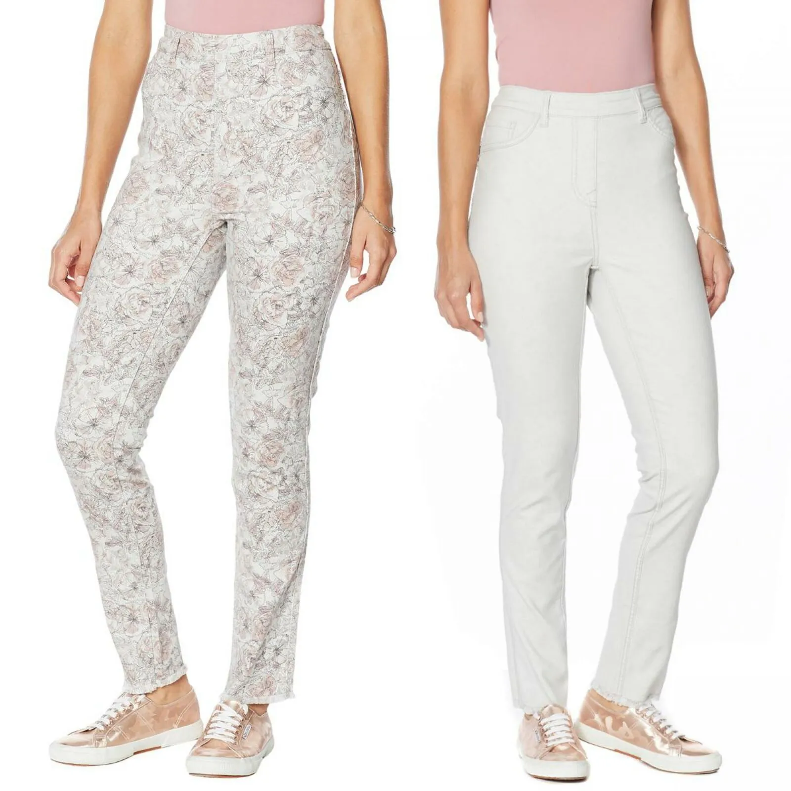 DG2 by Diane Gilman Women's Plus Size Reversible Pull On Skinny Jeans